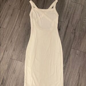 Privacy Please Cream Sheath Dress Spaghetti Strap